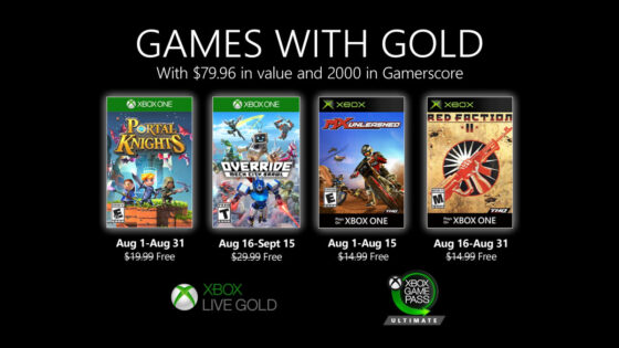 Xbox Live Gold August 2020 Games Revealed