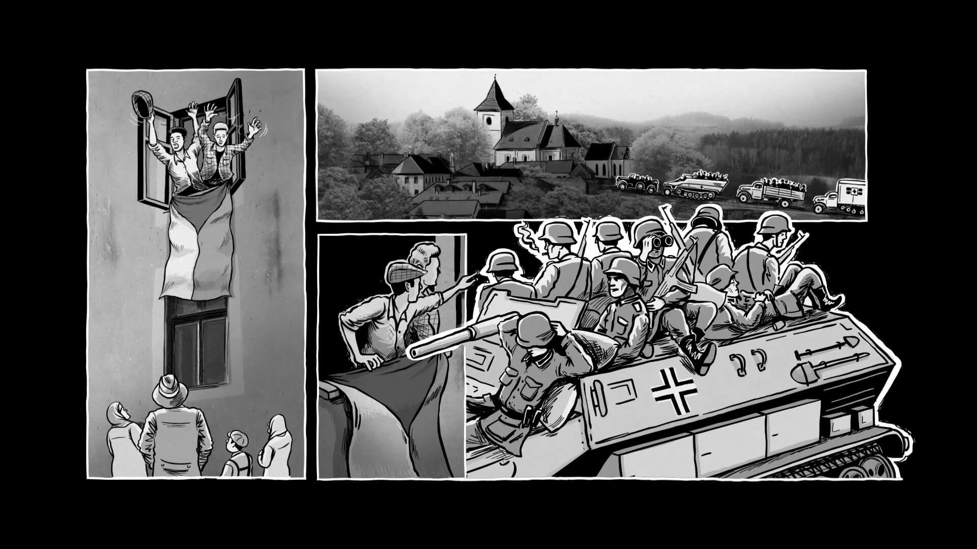 Svoboda 1945 includes comic scenes